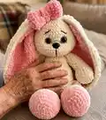 Bunny with Colorful Ears Amigurumi Pattern step 4 - final assembly and finishing