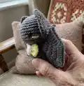 Baby Bat Amigurumi Pattern step 2 - assembly progress