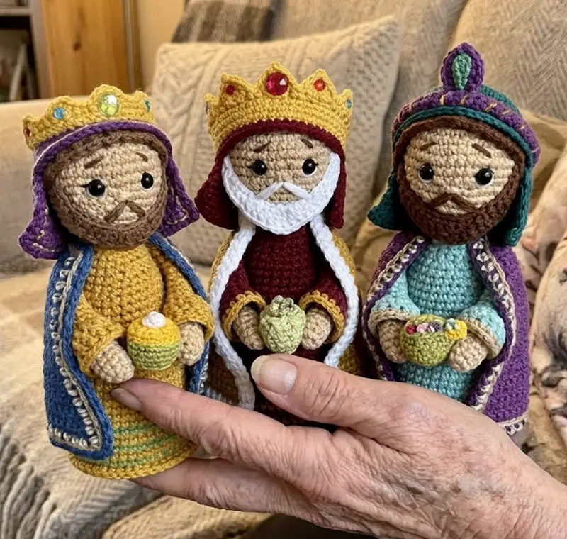 Complimentary Intermediate crochet pattern: Three Wise Men Amigurumi Pattern - Simple to follow guide