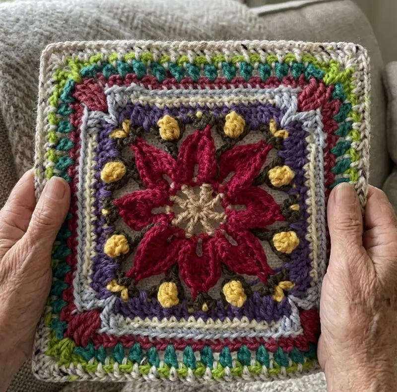 Complimentary Intermediate crochet pattern: Macey Ann Square Pattern - Simple to follow guide
