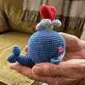 Cupid Whale Amigurumi Pattern step 2 - assembly progress