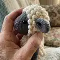 Bobble Sheep Amigurumi Pattern step 2 - assembly progress