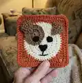 Dog Granny Square Crochet Pattern step 1 - construction progress