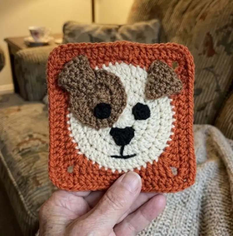 Complimentary Intermediate crochet pattern: Dog Granny Square Crochet Pattern - Simple to follow guide