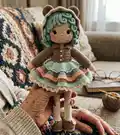 Doll Aybuke Amigurumi Pattern step 1 - construction progress