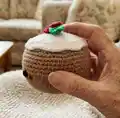 Christmas Pudding Amigurumi Pattern step 3 - details and accessories