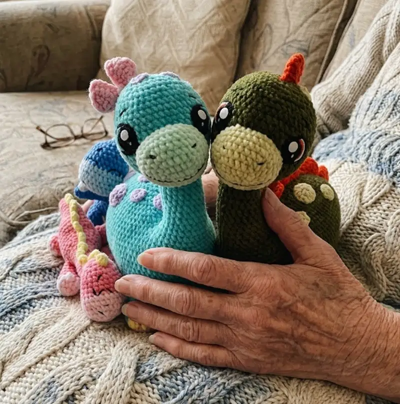 Quality crochet pattern: Dino Family Amigurumi Pattern - Intermediate level guide with complete instructions