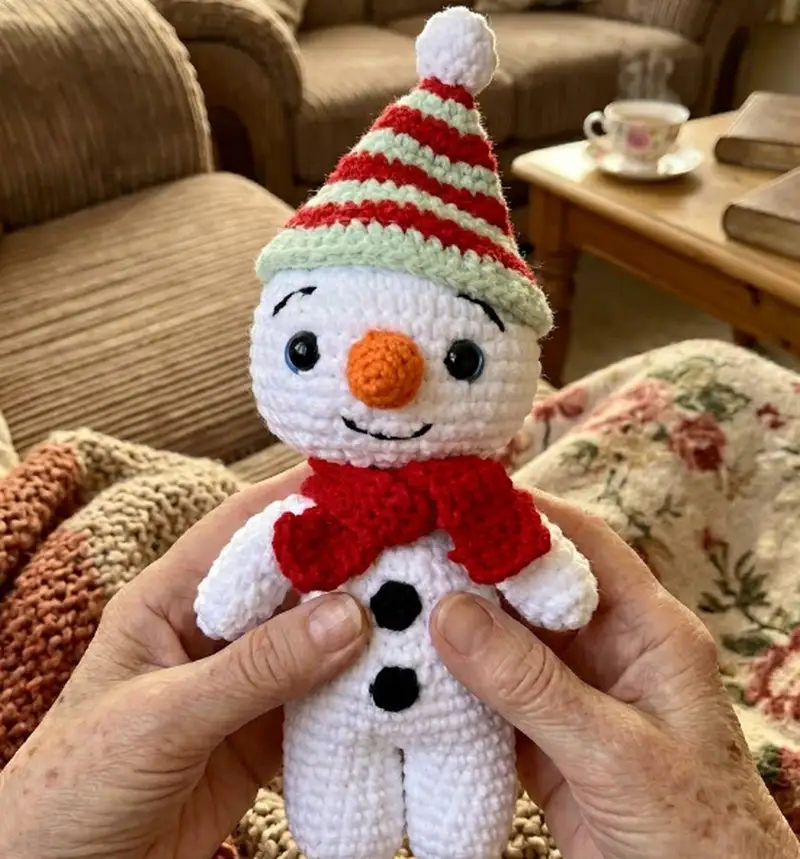 Complimentary Beginner Friendly crochet pattern: Snowman Amigurumi Pattern - Simple to follow guide