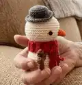 Mel The Snowman Amigurumi Pattern step 2 - assembly progress
