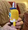 Cute Sponge Amigurumi Pattern step 2 - assembly progress
