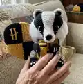 Badger Puffy Amigurumi Pattern step 1 - construction progress