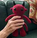 The Little Devil Amigurumi Pattern step 1 - construction progress