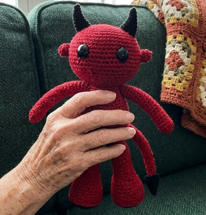 Complimentary Intermediate crochet pattern: The Little Devil Amigurumi Pattern - Simple to follow guide