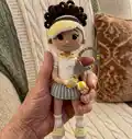 Penny The Tennis Player Amigurumi Pattern step 1 - construction progress
