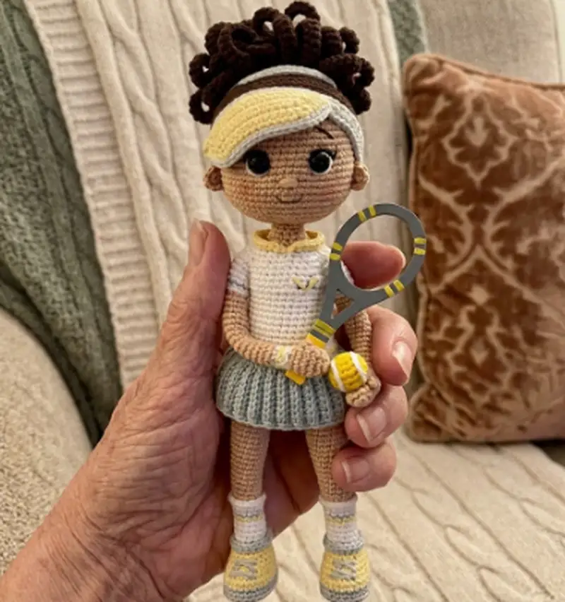 Quality crochet pattern: Penny The Tennis Player Amigurumi Pattern - Intermediate level guide with complete instructions