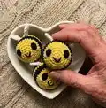 Crocheted Bumblebee Amigurumi Pattern step 1 - construction progress
