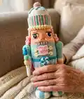 The Baby Blue Nutcracker Amigurumi Pattern step 1 - construction progress