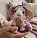 Spaniel in a Dog Bed Amigurumi Pattern step 1 - construction progress