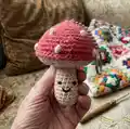 Mushroom Backpack Charm Amigurumi Pattern step 3 - details and accessories
