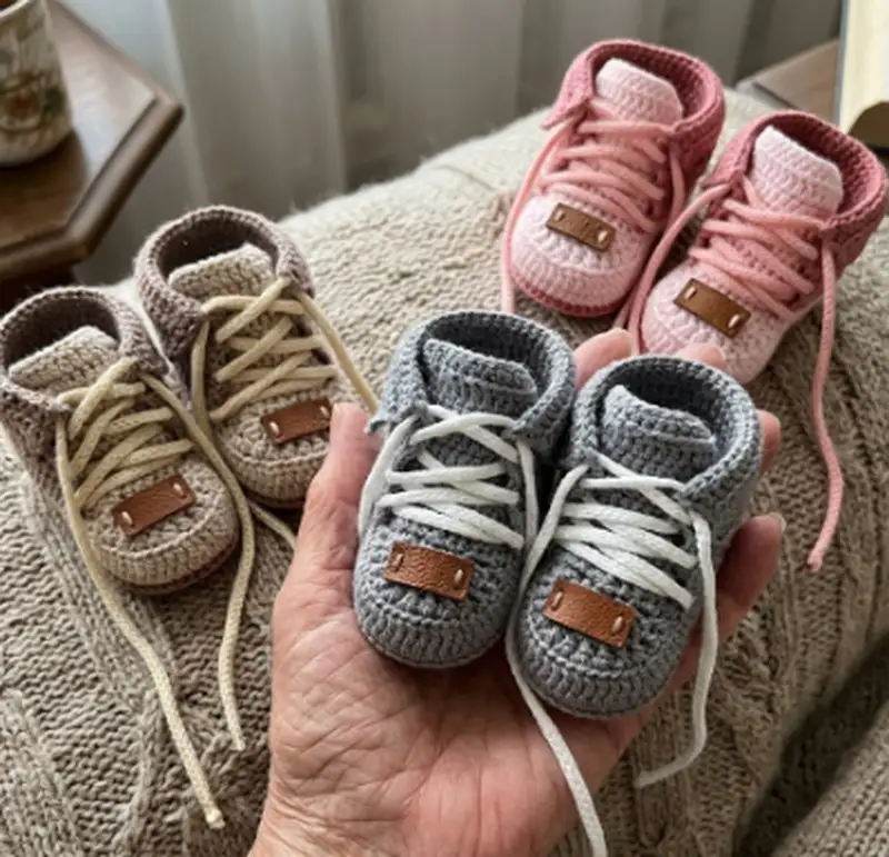 Complimentary Intermediate crochet pattern: Baby Sneaker Booties Crochet Pattern - Simple to follow guide