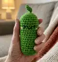 Crochet Emotional Support Pickle Amigurumi Pattern step 1 - construction progress