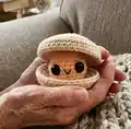 Cleo the Clam Amigurumi Pattern step 1 - construction progress