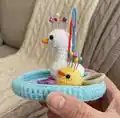 Duck and Goose Trinket Tray + Pin Cushion Amigurumi Pattern step 2 - assembly progress