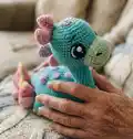 Dino Family Amigurumi Pattern step 3 - details and accessories