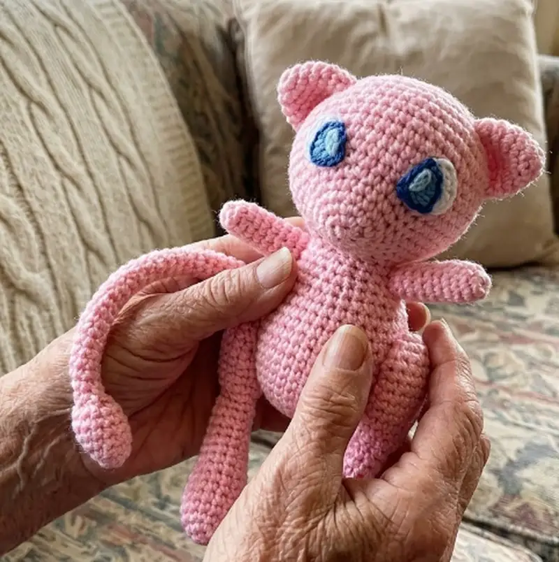 Complimentary Intermediate crochet pattern: Mew Plushie Amigurumi Pattern - Simple to follow guide