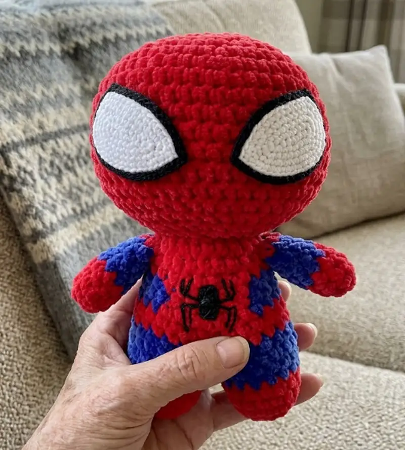 Complimentary Intermediate crochet pattern: Spiderman Plush Amigurumi Pattern - Simple to follow guide