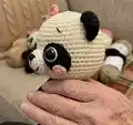 Cute Panda Amigurumi Pattern step 2 - assembly progress
