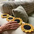 Sunflower Power Crochet Coasters Pattern step 4 - final assembly and finishing