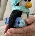 Penguin Lilo Amigurumi Pattern step 2 - assembly progress