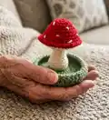 Mushroom Jewelry Holder Crochet Pattern step 4 - final assembly and finishing