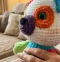 Dottie the Panda Amigurumi Pattern step 2 - assembly progress