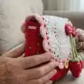 Strawberry purse Pattern step 2 - assembly progress