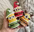 Christmas Minion Amigurumi Pattern step 4 - final assembly and finishing