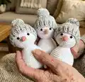 Snowman Friends Amigurumi Pattern step 1 - construction progress