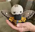 Death's Head Hawk Moth Amigurumi Pattern step 1 - construction progress