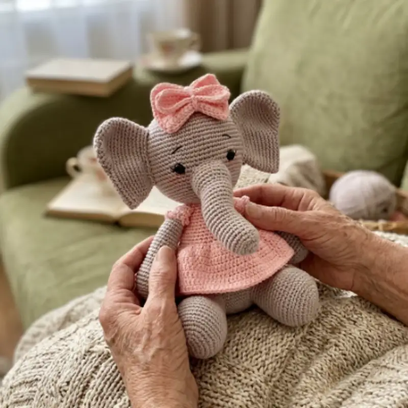 Complimentary Intermediate crochet pattern: Little Elephant Amigurumi Pattern - Simple to follow guide