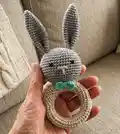Rattle Bunny Amigurumi Pattern step 4 - final assembly and finishing