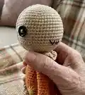 Trick or Treat Sam Amigurumi Pattern step 2 - assembly progress