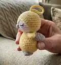 Keychain Mini Penguin Amigurumi Pattern step 2 - assembly progress