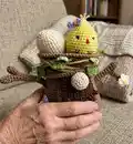 Tree Gnome Amigurumi Pattern step 1 - construction progress