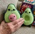 Avocado Family Amigurumi Pattern step 4 - final assembly and finishing