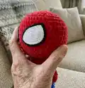 Spiderman Plush Amigurumi Pattern step 2 - assembly progress