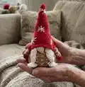 Festive Gnomes Amigurumi Pattern step 1 - construction progress