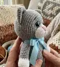 Tishka the cat Amigurumi Pattern step 2 - assembly progress