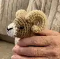 Bobby the Bighorn Sheep Amigurumi Pattern step 2 - assembly progress