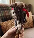 Jack Sparrow Amigurumi Pattern step 3 - details and accessories